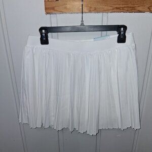 FLX Women's Pleaded Skort with Attached Shorts NWT Sz L White